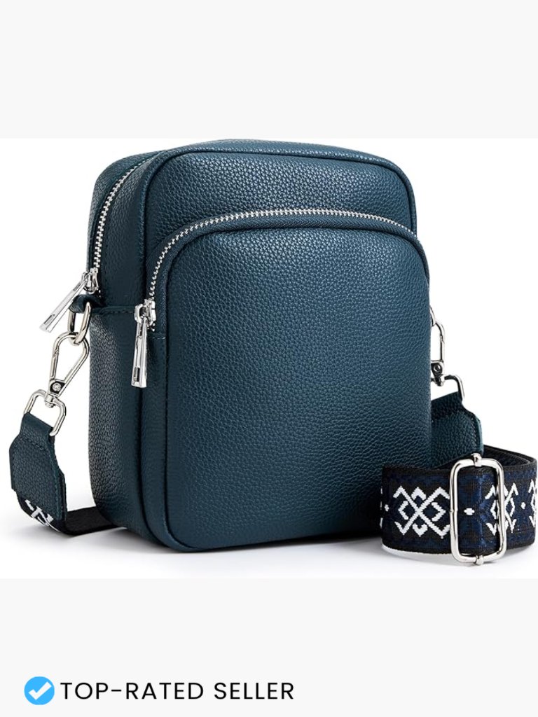 Small Crossbody Bag Vegan Leather Rfid Blocking Zipper Pockets Travel Daily Use